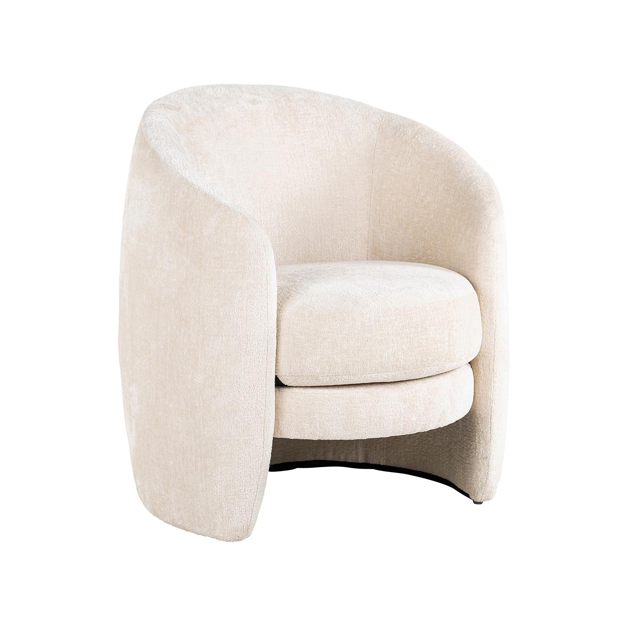 Sessel Fenna aus Chenille (weiß) 