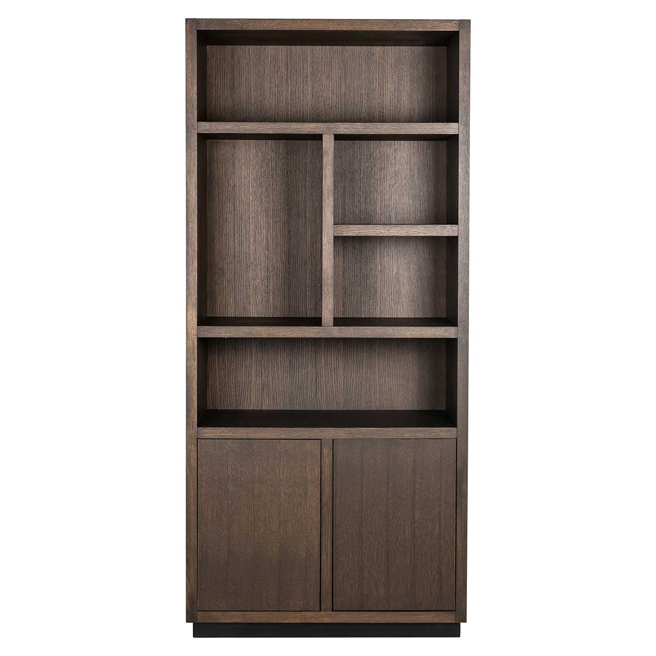 Oakura| Bücherregal mit 2 Türen (braun) Regale rechts