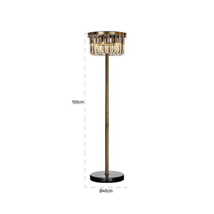 Stehleuchte Dagmar in Bronze aus Eisen, Glas und Marmor, bietet elegante Beleuchtung und zeitlose Optik für jedes moderne oder klassische Zuhause.