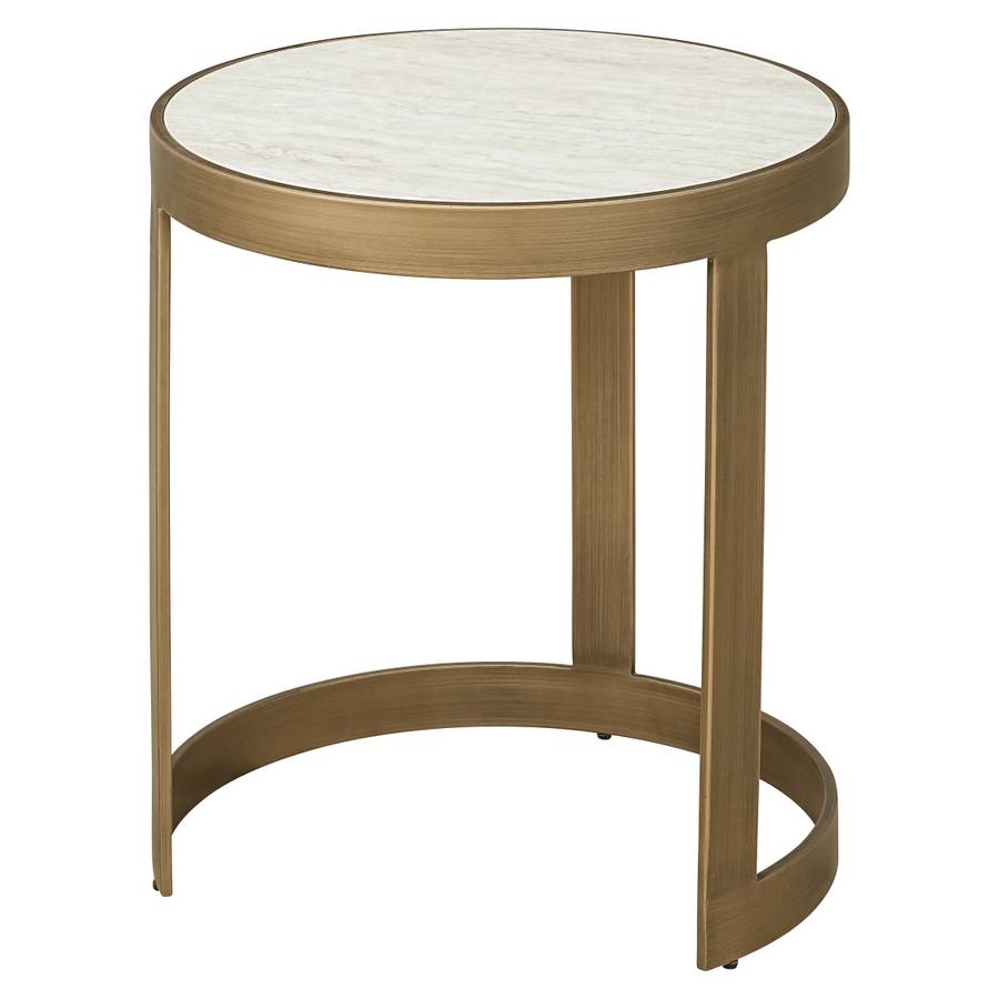 Das Bild zeigt den größeren Beistelltisch aus dem Tivoli-Set (weiß) von vorne.