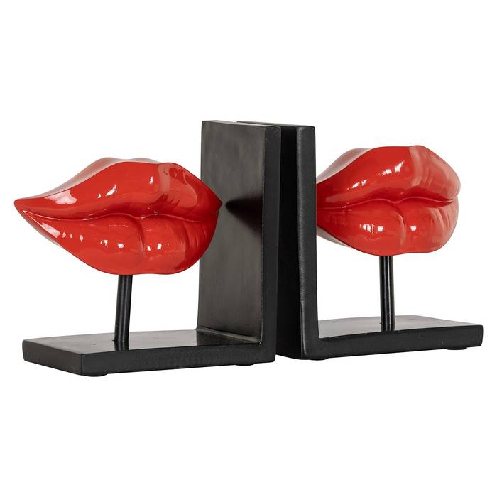 Richmond Decoration | Deko-Objekt Buechstaender Xia Deko-Objekt "Bücherständer Xia" von Richmond Decoration, aus Harz, rote Lippen auf einem Halter, modernes Design, außergewöhnlicher Blickfang für Bücherregale oder Tische.