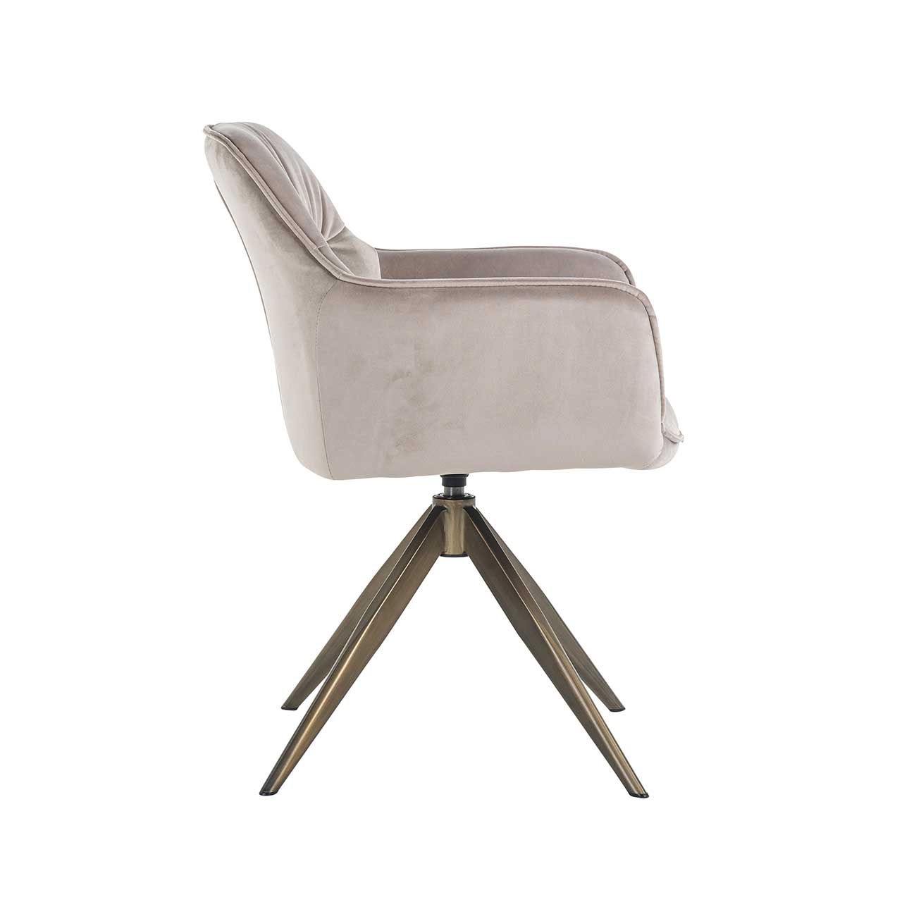 Drehstuhl Aline aus Samt (khaki) Drehstuhl Aline aus Samt (khaki)