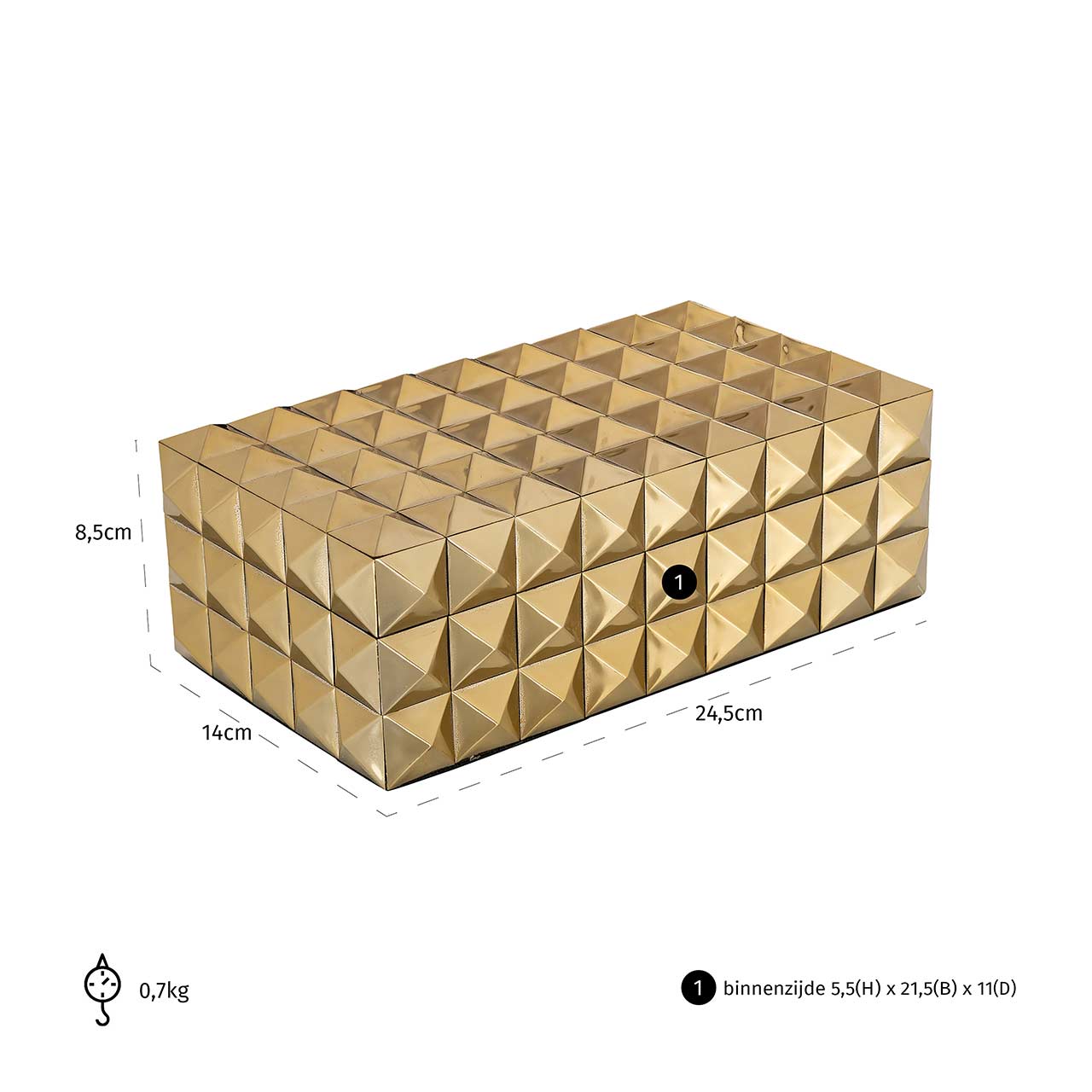Richmond Decoration | Aufbewahrungsbox Rylee (gold)