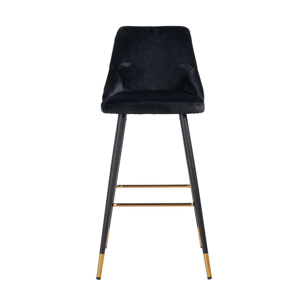 Barhocker Imani aus Samt (schwarz)