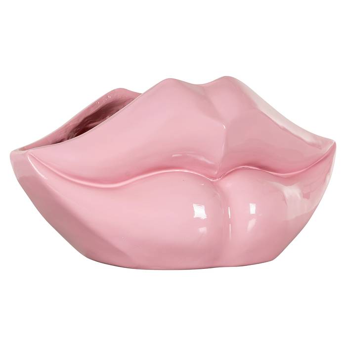 Vase Lippo (rosa), frontal seitlich aufgenommen. Modernes und stilvolles Design