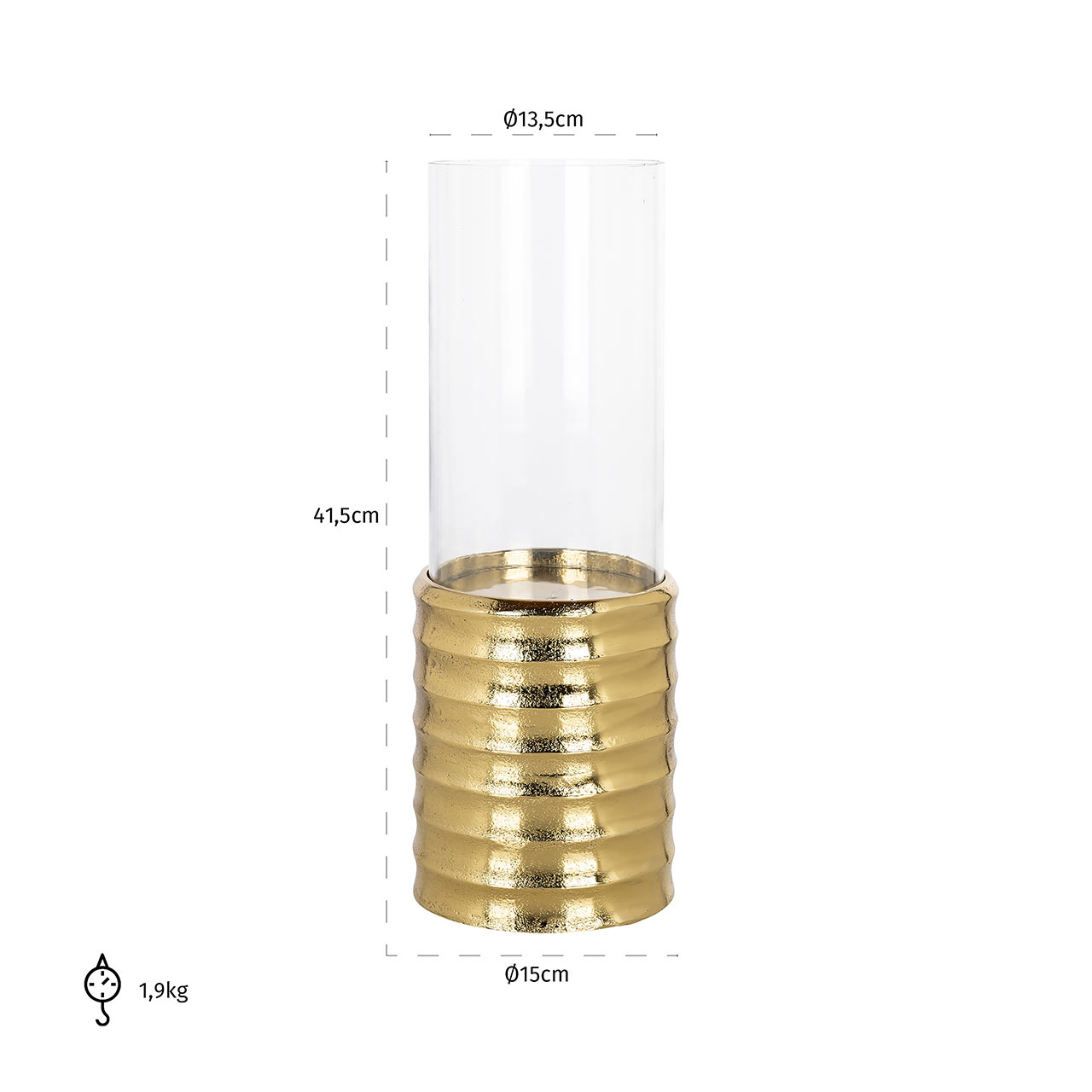 Richmond Decoration | Windlicht Bodil (gold) L