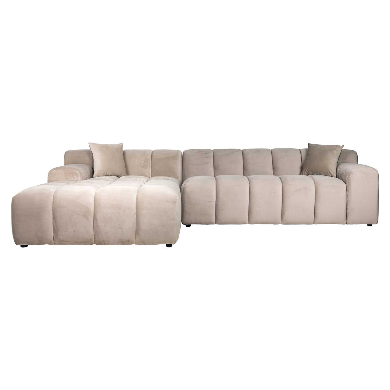 Sofa Cube 3-Sitzer mit Lounge links (khaki)