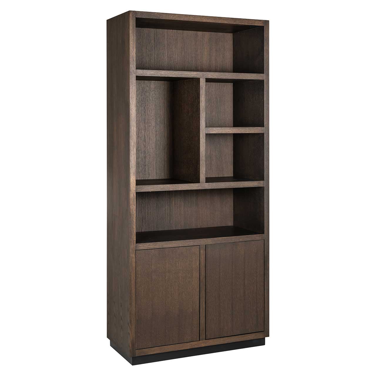 Oakura| Bücherregal mit 2 Türen (braun) Regale rechts