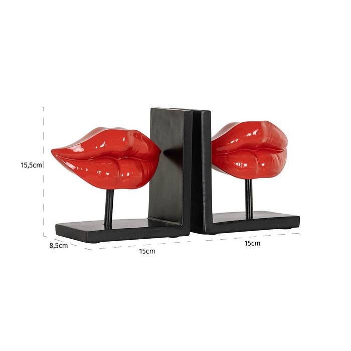 Richmond Decoration | Deko-Objekt Buechstaender Xia Deko-Objekt "Bücherständer Xia" von Richmond Decoration, aus Harz, rote Lippen auf einem Halter, modernes Design, außergewöhnlicher Blickfang für Bücherregale oder Tische.