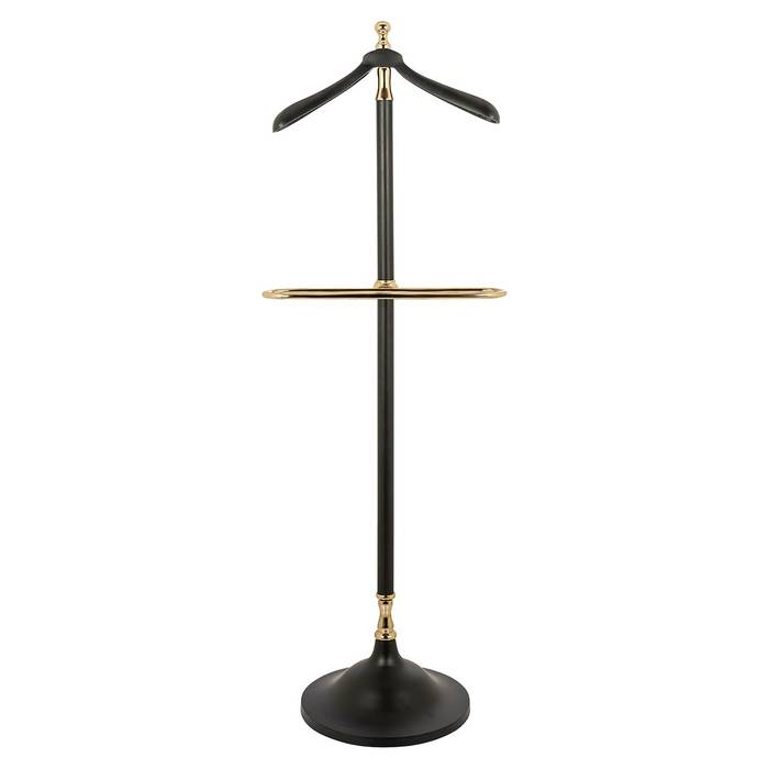 Kleiderständer Balley (schwarz), frontal aufgenommen. Modernes und elegantes Design