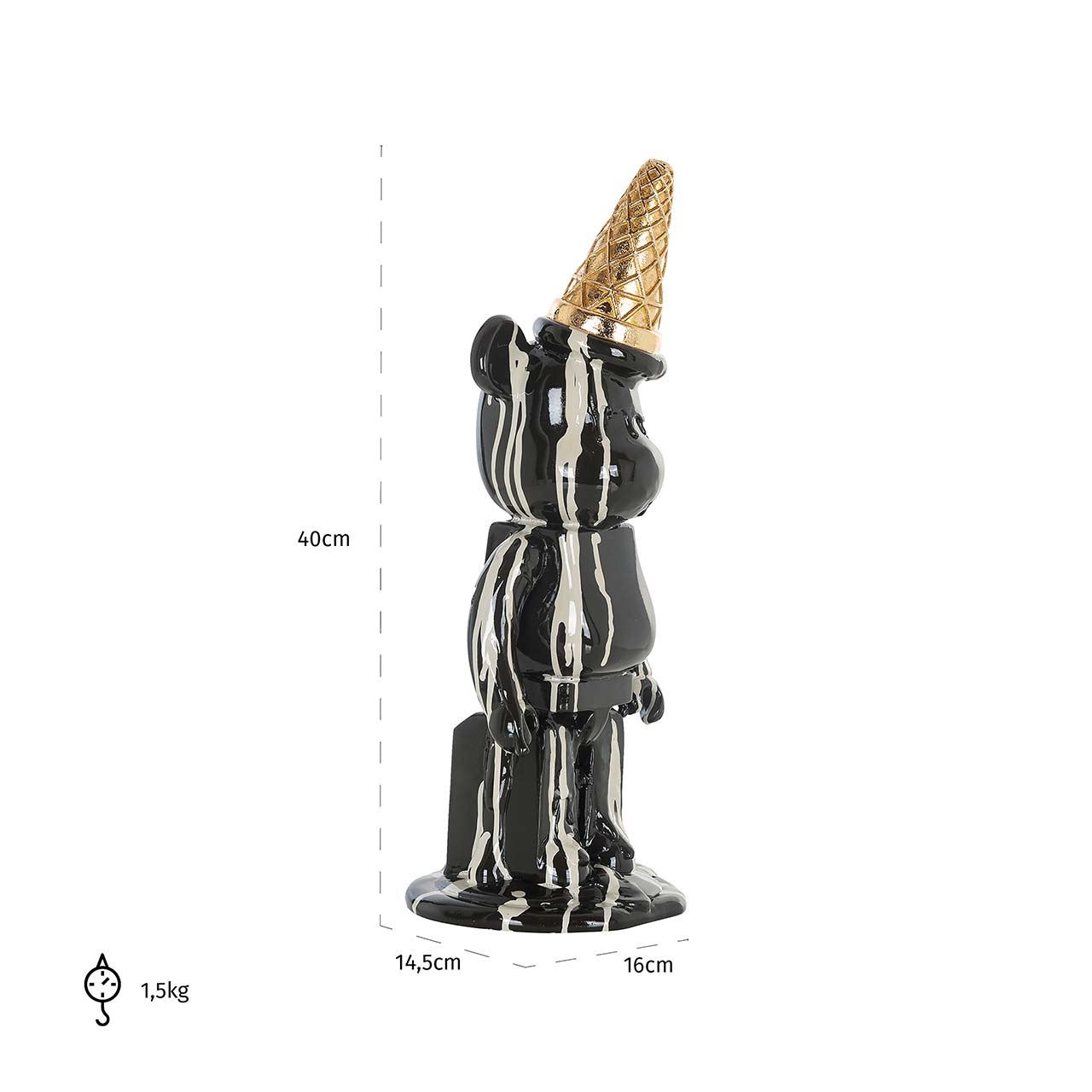 Richmond Decoration | Deko-Objekt Eisbär (schwarz)