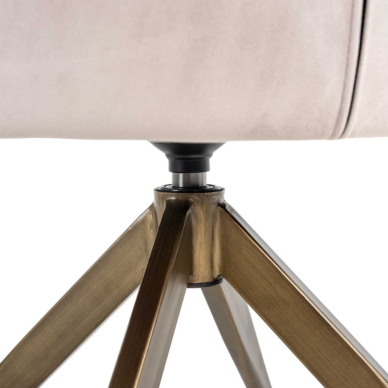 Drehstuhl Aline aus Samt (khaki) Drehstuhl Aline aus Samt (khaki)