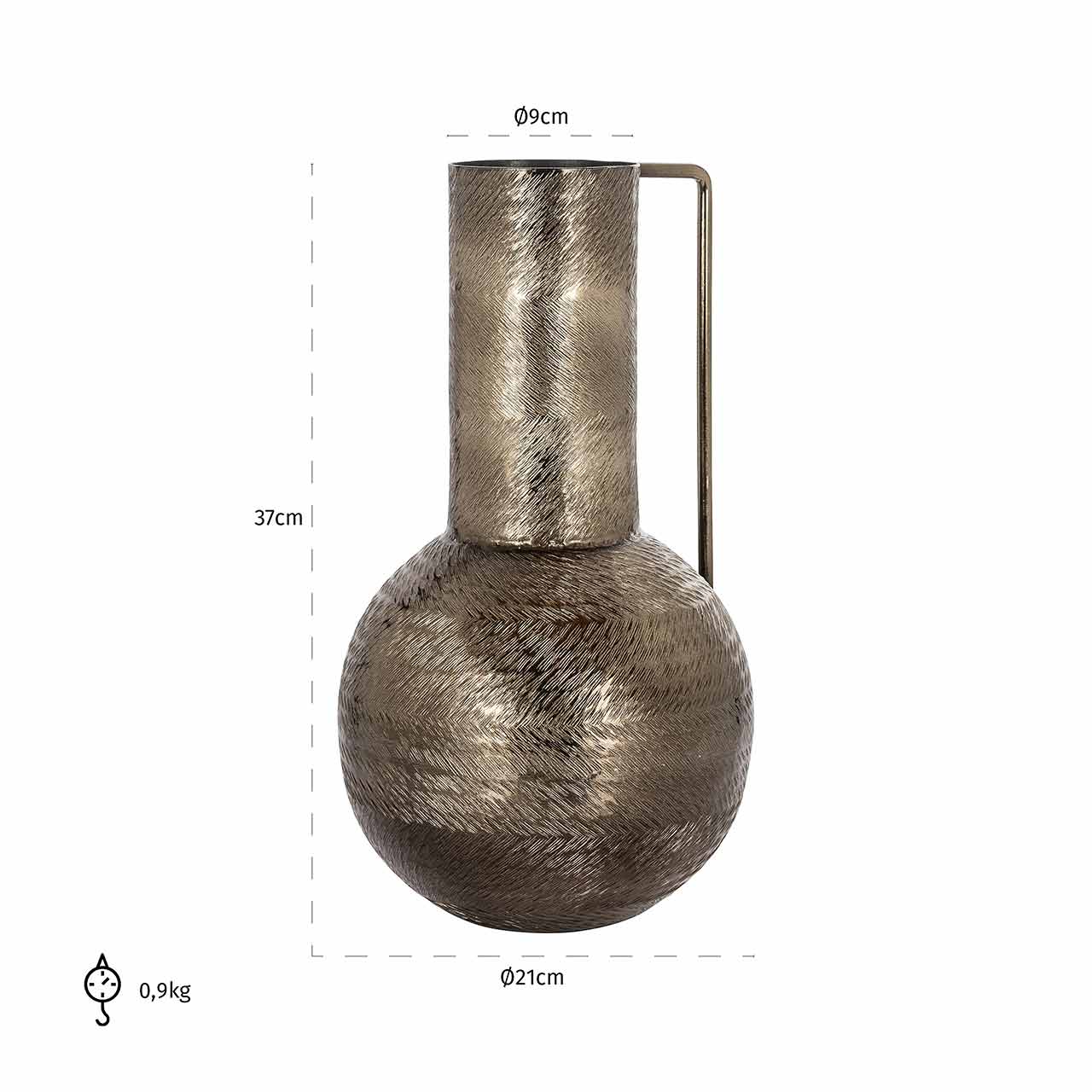 Richmond Decoration | Vase Leia (rauchschwarz) L