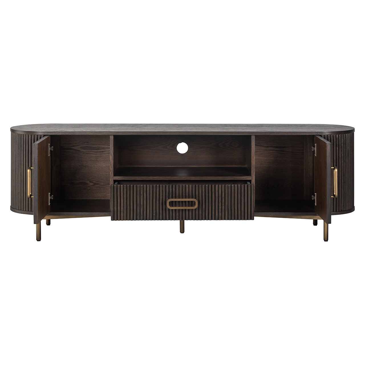 Luxor | TV Anrichte mit 2 Türen und 1 Schublade (braun) Luxor | TV Anrichte mit 2 Türen und 1 Schublade (braun)