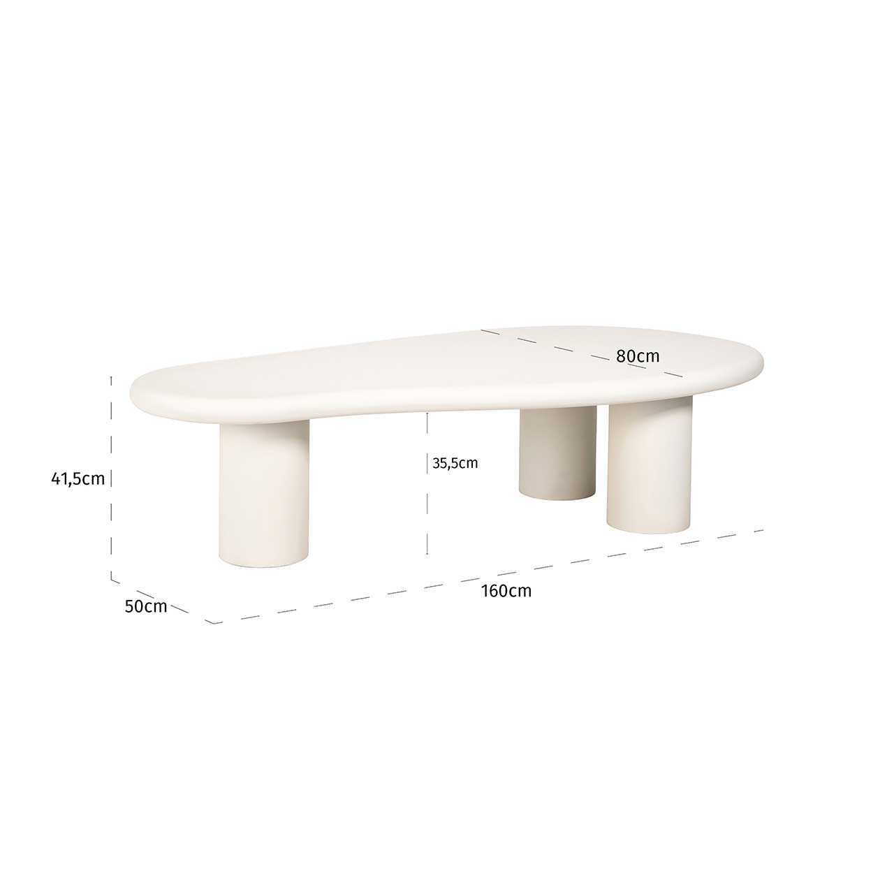 Bloomstone | Couchtisch Bloomstone (weiß) L