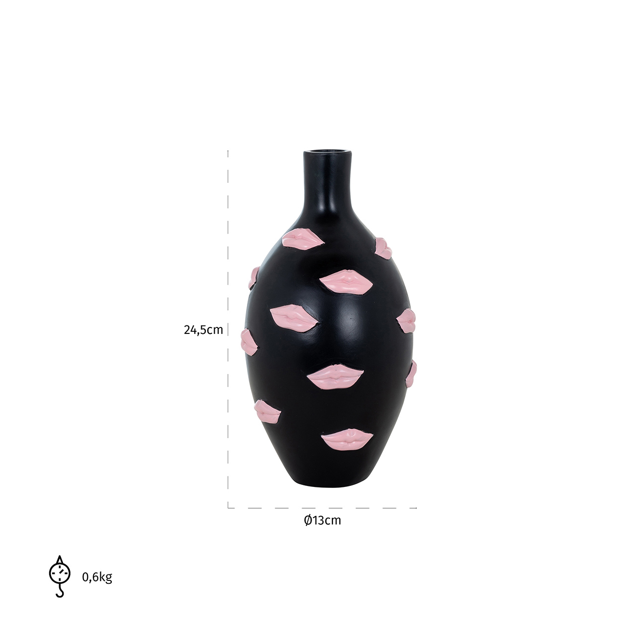 Richmond Decoration | Vase Kisses (schwarz) L