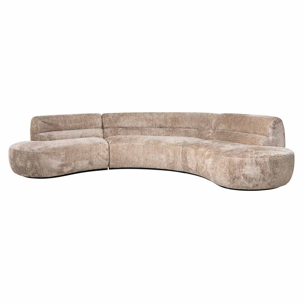 Sofa Colby runde (nature) Rückansicht moderner Sessel in Schaffell-Optik, Richmond Möbel