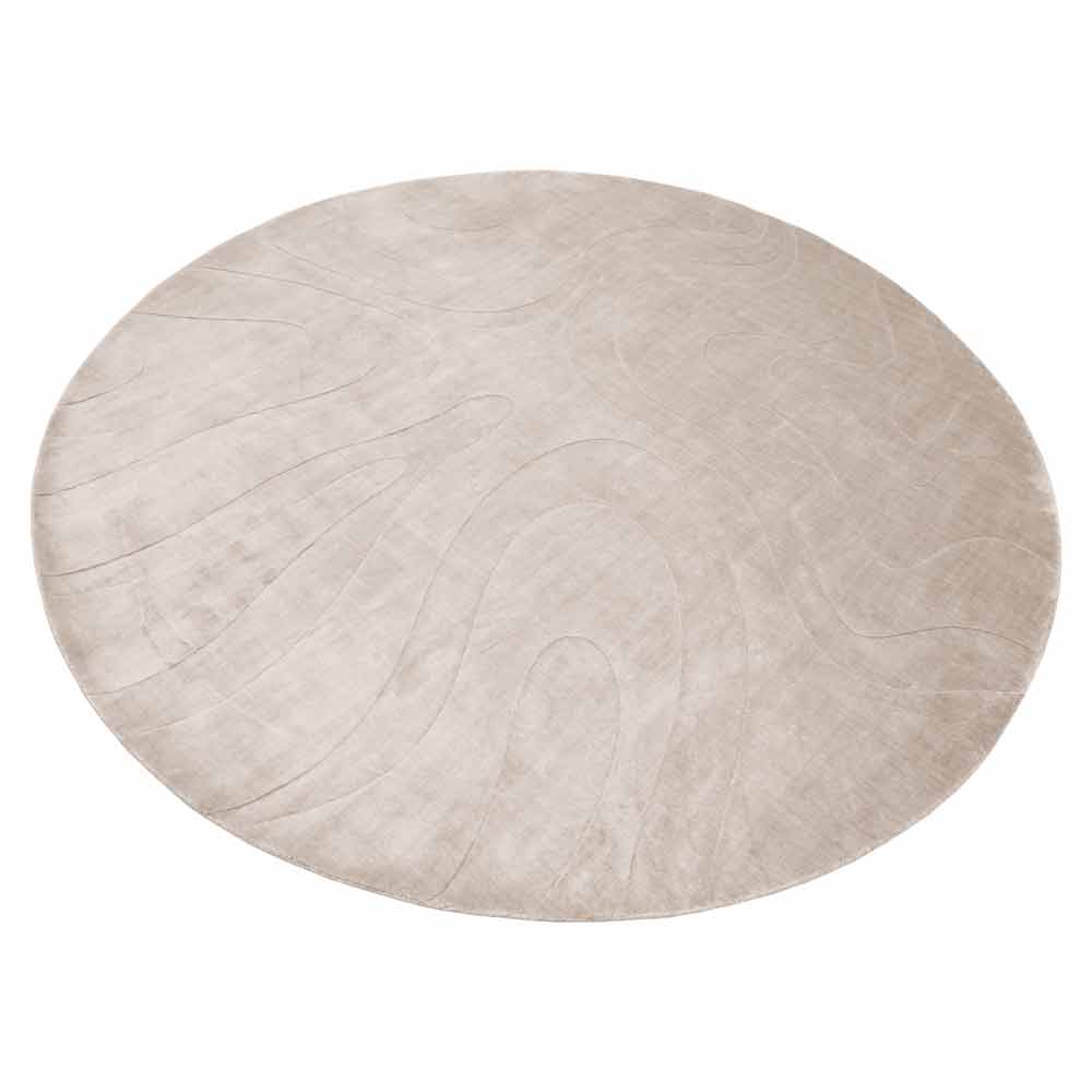 Runde, flache Oberfläche mit einer Textur, die wie eine helle Holzmaserung oder Marmor aussieht, mit verschiedenen Weiß- und Grautönen und subtilen Wirbeln und Linien.