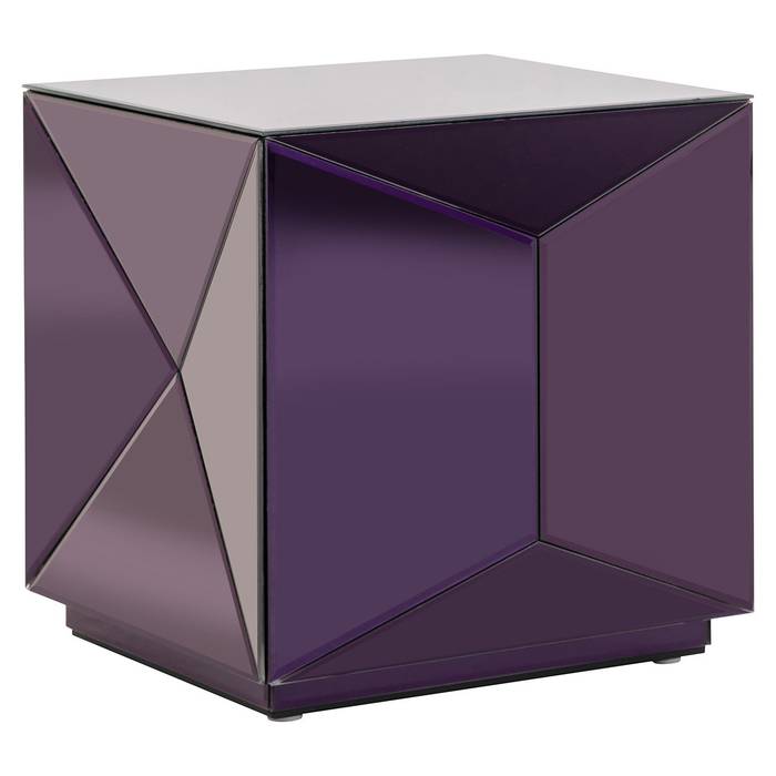Beistelltisch Shifra Spiegel (lila), von vorne aufgenommen. Modernes und elegantes Design