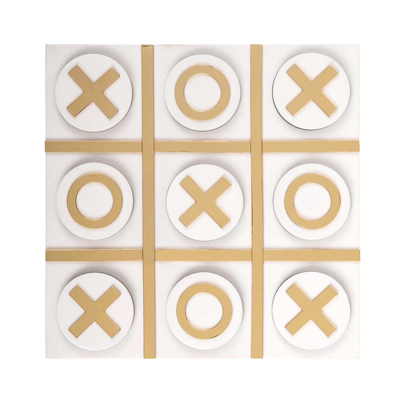 Richmond Decoration | Deko-Objekt Spiel Tic Tac Toe Maylie (weiß/gold)